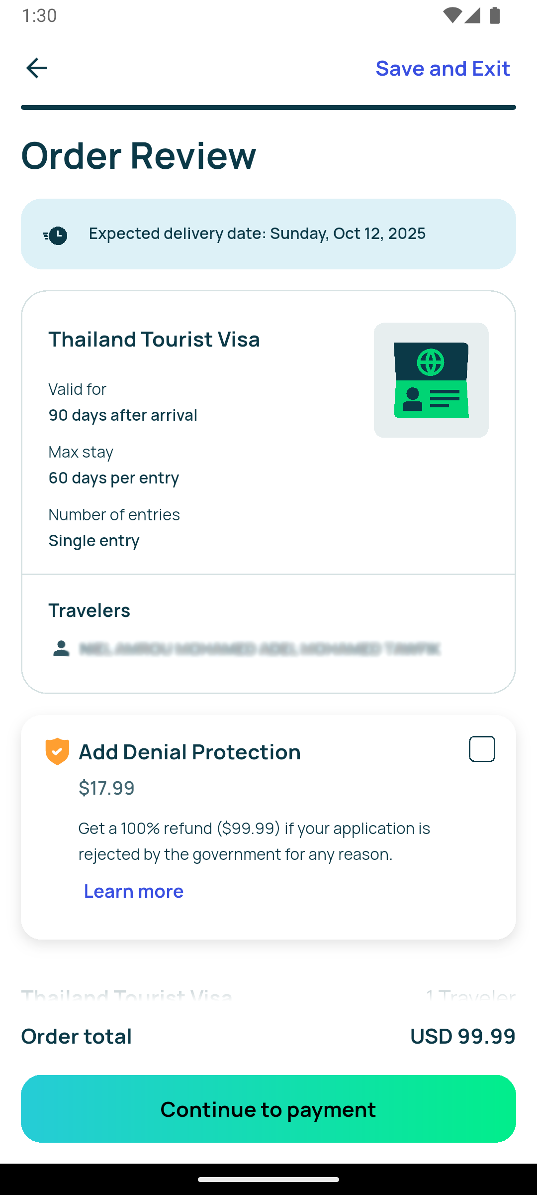 Document Wallet - Order Review